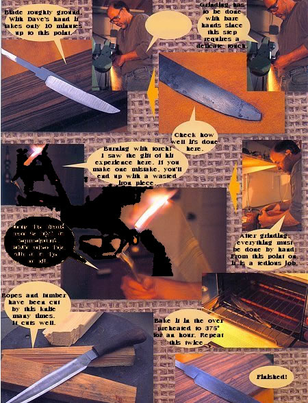 Magazine photo page: the forged blade finished and tested